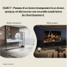 LG OLED77T4 TV OLED 77 pouces, comparaison mode transparent salon et mode opaque concert