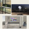 LG OLED77T4 TV OLED 77 pouces, trois vues d'ambiance avec écran transparent et interface webOS
