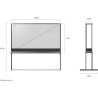 LG OLED77T4 TV OLED 77 pouces, schéma dimensions 1768 x 1663 mm vues face et profil