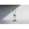 LG OLED77T4 TV OLED 77 pouces, vue de profil écran rétracté sur structure métallique