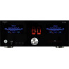 ADVANCE ACOUSTIC A10 CLASSIC amplificateur intégré Hi-Fi, façade noire avec vumètres bleus et tubes apparents éclairés