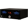 ADVANCE ACOUSTIC A10 CLASSIC amplificateur Hi-Fi, vue de trois quarts façade noire et capot ventilé