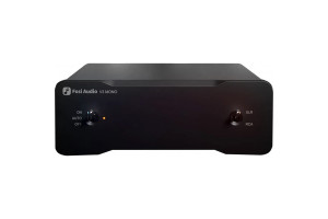 FOSI AUDIO V3 MONO - 48V amplificateur de puissance mono, vue de face noir avec interrupteurs ON/AUTO/OFF et XLR/RCA