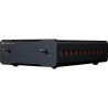 FOSI AUDIO V3 MONO - 48V amplificateur mono, vue trois quarts façade et grille de ventilation latérale cuivrée