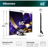 HISENSE 65U7S PRO TV MiniLED 65 pouces, dimensions 1446x897mm et vue de profil sur pied central