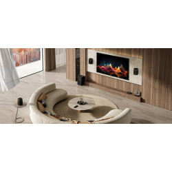 HISENSE HT SATURN home cinéma sans fil, mise en scène salon moderne avec enceintes surround