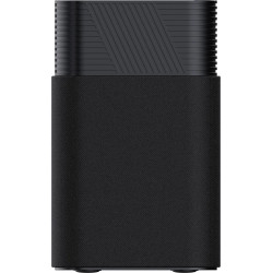 HISENSE HT SATURN enceinte satellite, vue arrière finition tissu noir et grille rainurée
