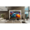 HISENSE 75UR9S TV MiniLED 75 pouces, mise en situation salon contemporain mur béton